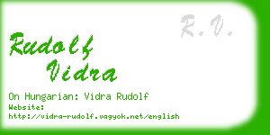rudolf vidra business card